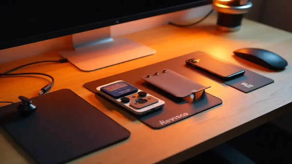 Beyond the Basics: 7 Unique Tech Accessories You’ve Never Heard Of Unique futuristic tech accessories flat lay 2025
