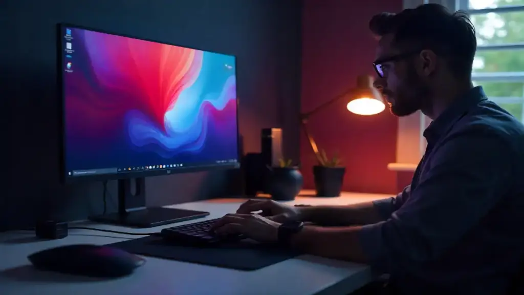 Laptop setup with essential accessories
