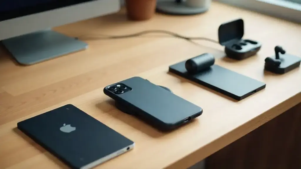 Essential Smartphone Accessories for Your New Device Essential smartphone accessories neatly arranged on a desk