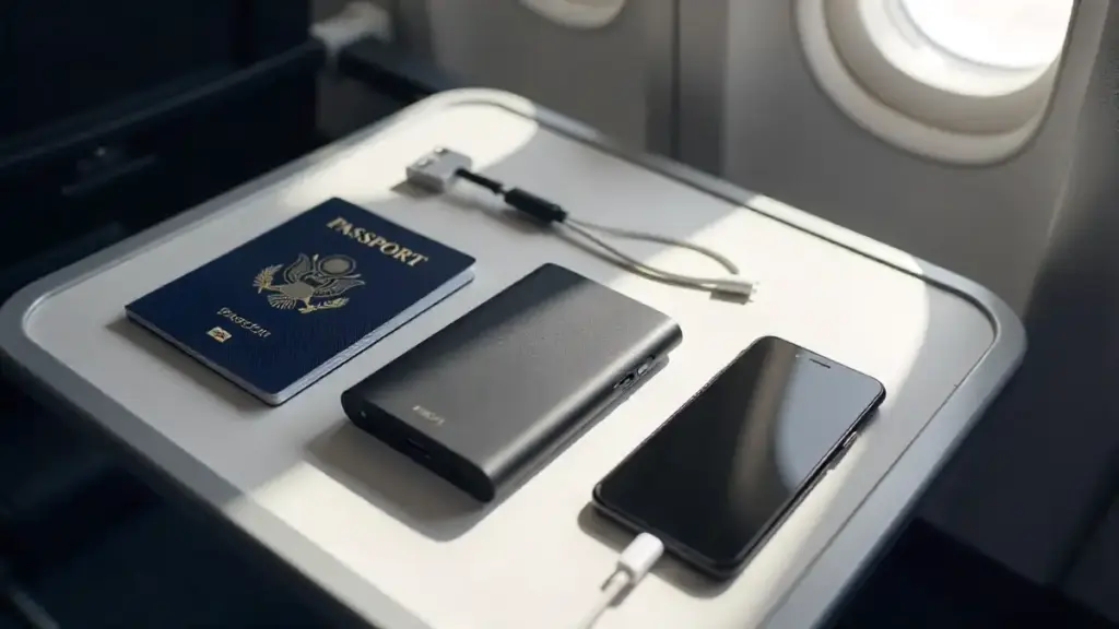 Best power banks for international travel on airplane tray table