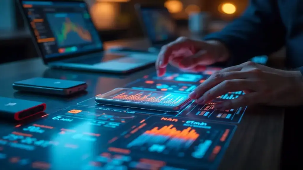 Battery Life Explained: How to Compare mAh, Watt-Hours & Real-World Usage Futuristic holographic table showing battery comparisons of tech devices