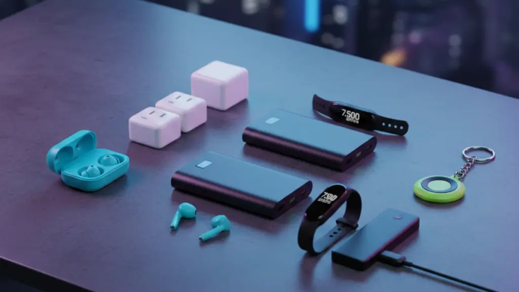 Affordable tech gadgets under $50 arranged on a modern desk.