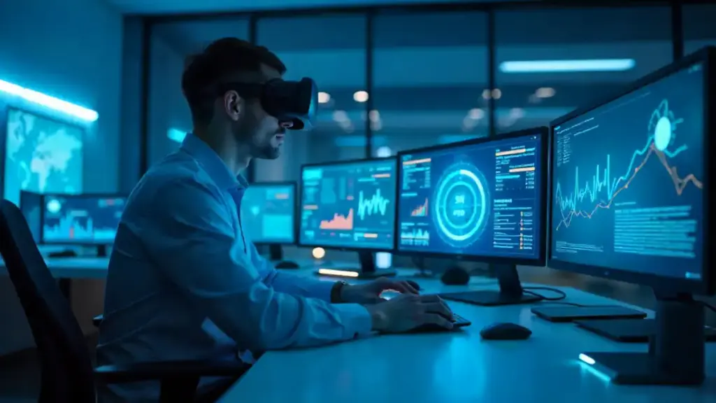 Tech reviewer using AI tools to compare gadgets in 2025