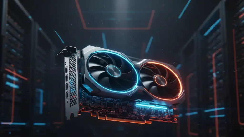 Graphics Card Terminology Explained: A Deep Dive Into the Language of Modern GPUs Modern graphics card with illuminated circuitry on a dark futuristic background