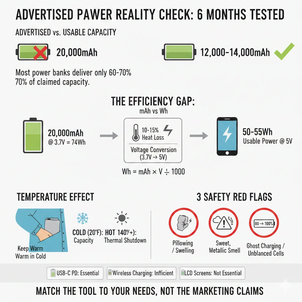 portable power banks real capacity testing with usb meter