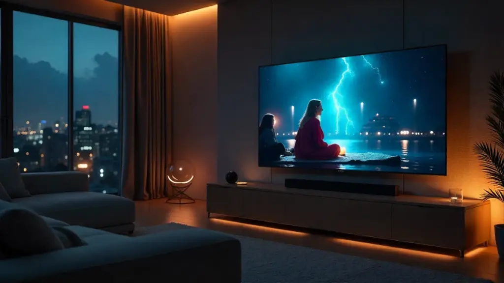 Soundbar vs surround sound home audio setup in modern living room