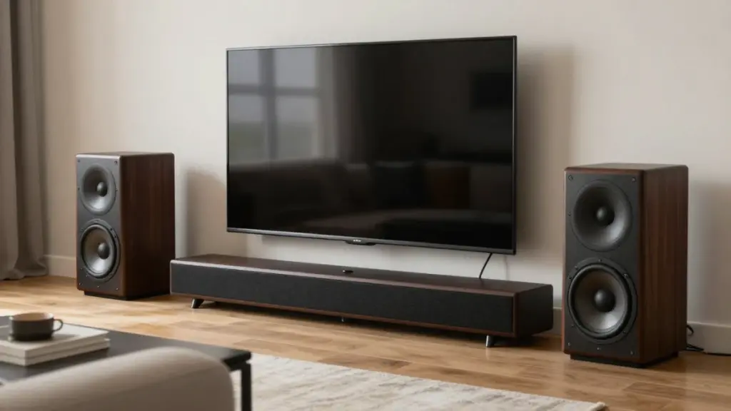 Soundbar vs home theater system comparison in living room