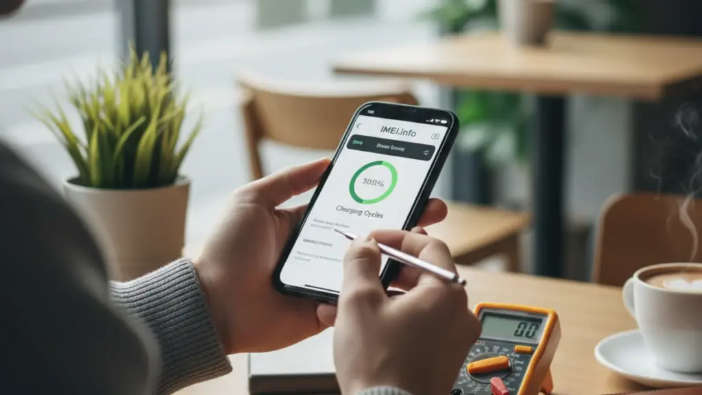 Inspecting a used smartphone for damage before buying