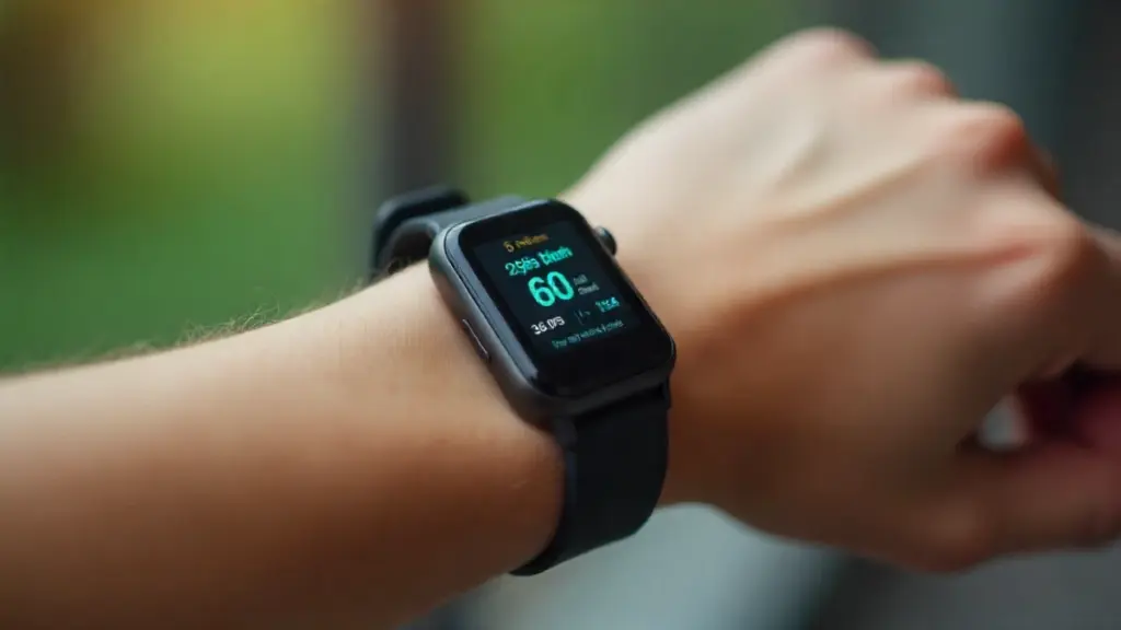 Smartwatch showing breathing exercise and mindfulness alert
