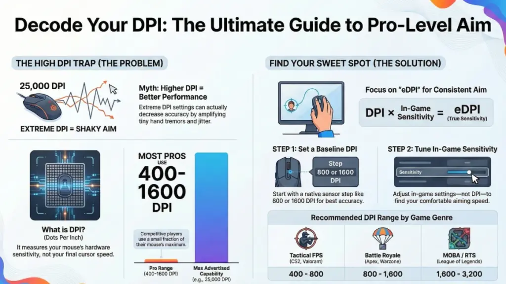 Gaming mouse sensitivity and DPI accuracy