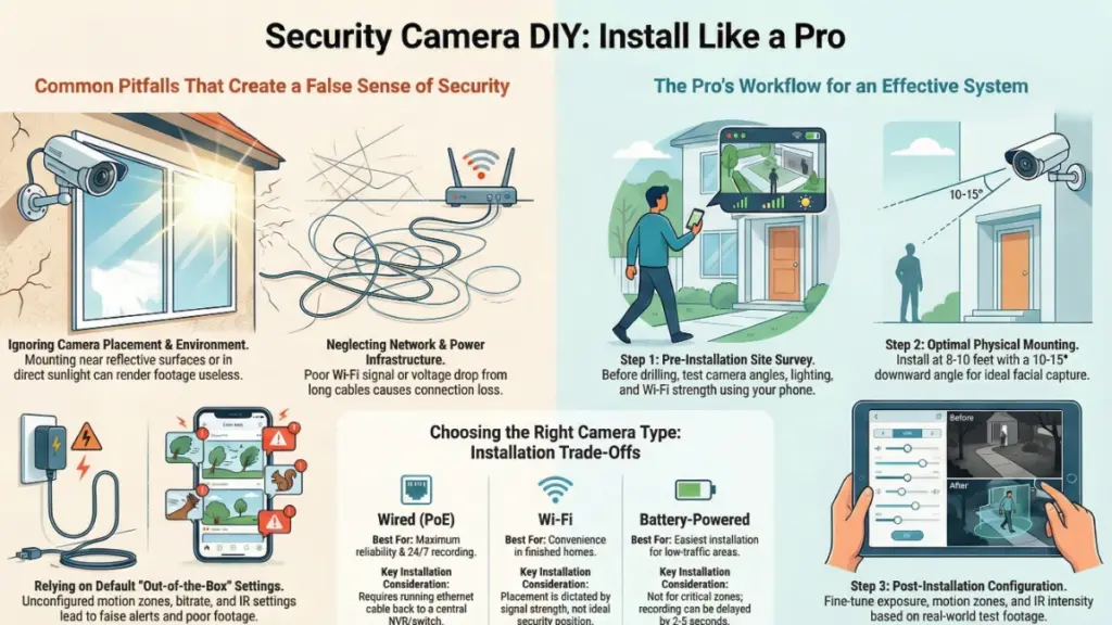 Security camera night vision performance at night