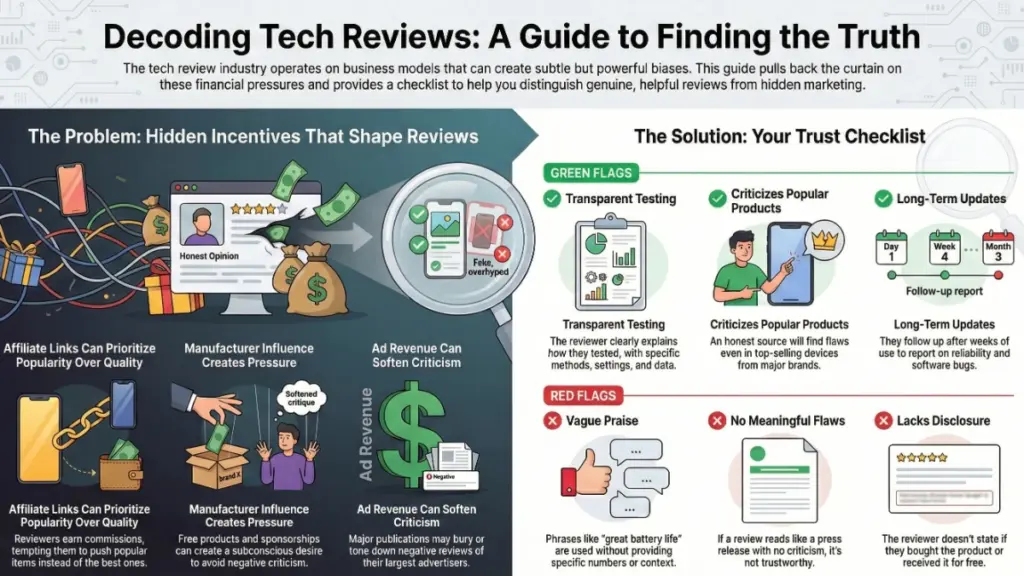 Comparative testing process used in unbiased tech reviews