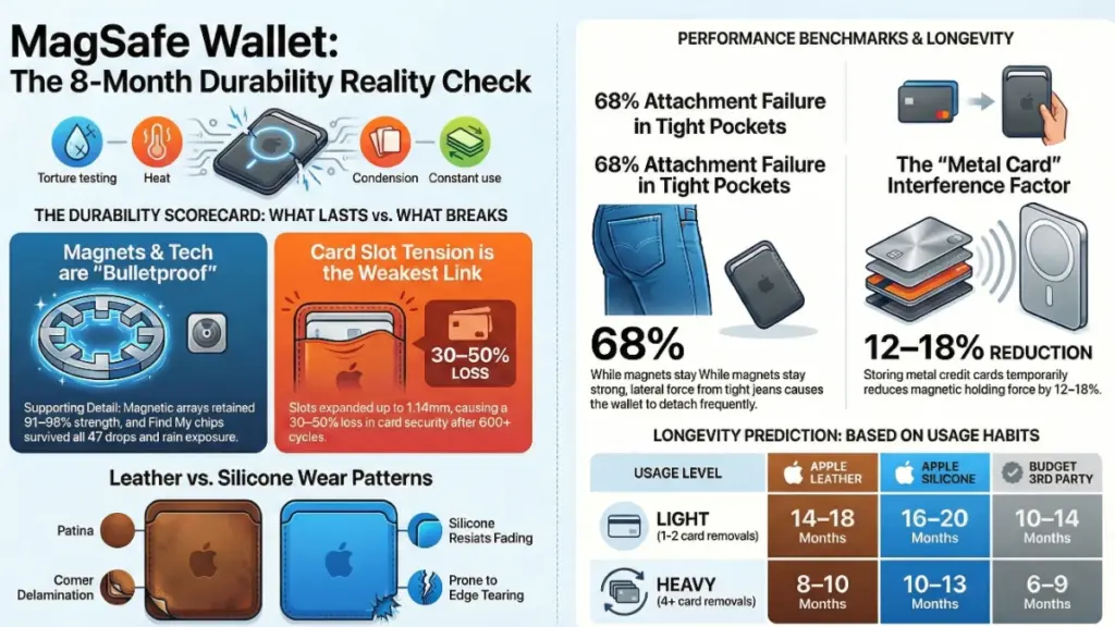 MagSafe wallet card slot stretching comparison test