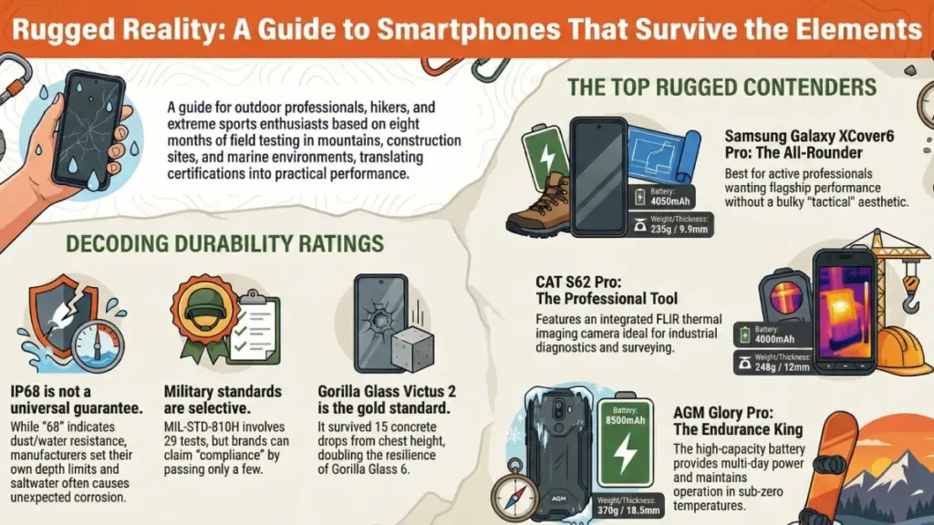 Durable phone surviving water and dust test