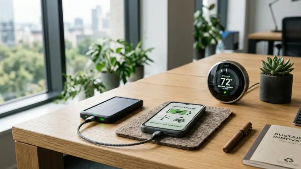Green Tech Gadgets in 2025: What Works vs Greenwashing Eco friendly tech gadgets including solar charger smart thermostat and sustainable smartphone