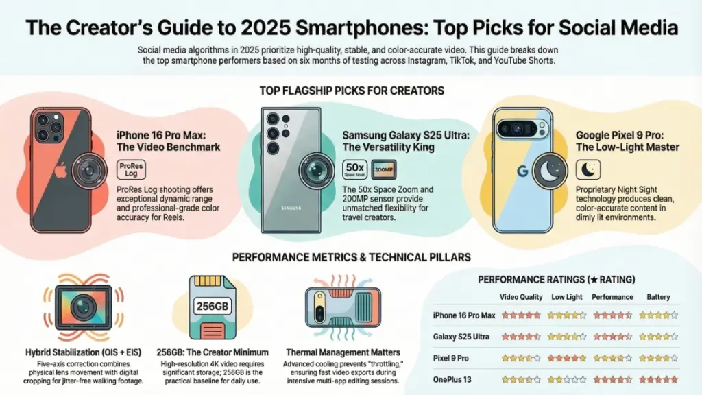 Best smartphones for social media video creation in 2025