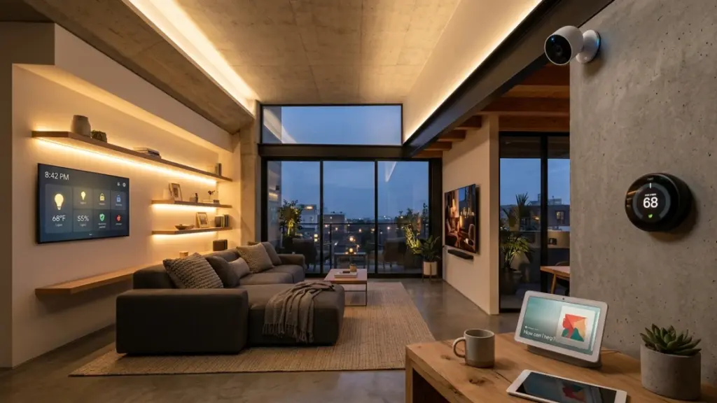 Smart thermostat and phone app controlling home heating