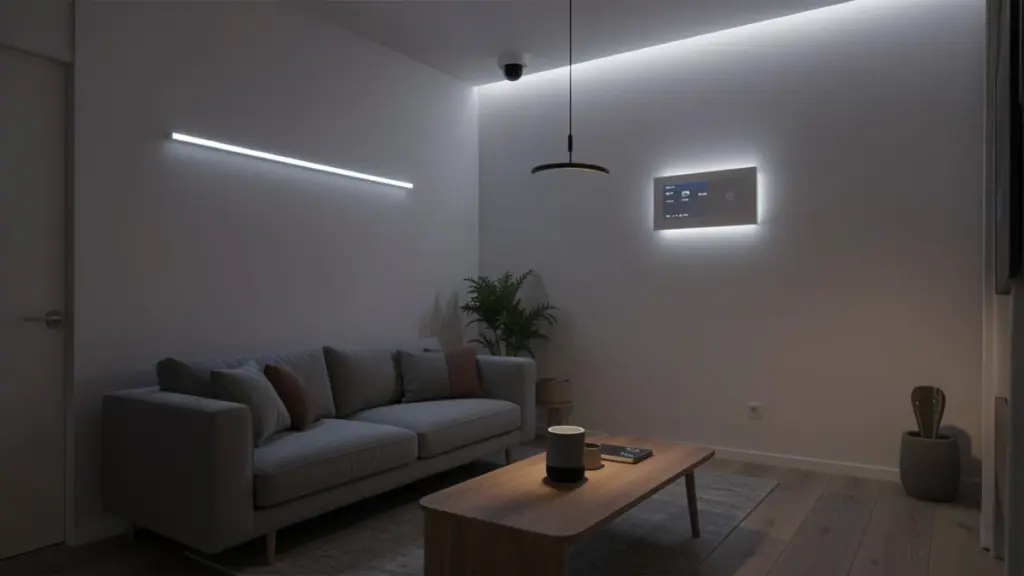 Best Smart Home Devices Tested in Real Homes Smart home living room with connected lighting and thermostat