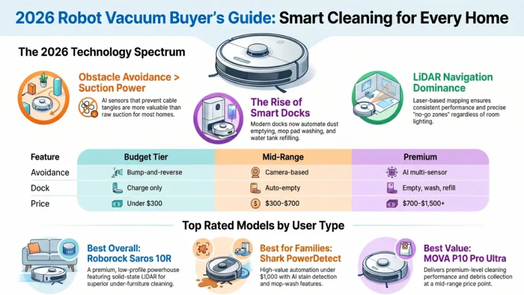 Smart robot vacuum dock station with self-emptying and mopping features