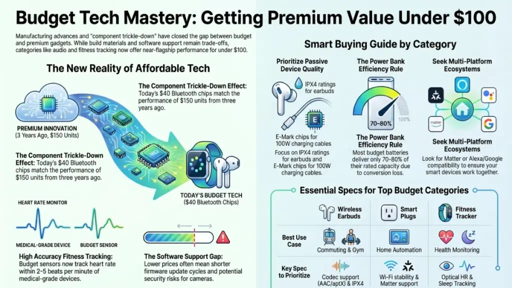 Budget smart home devices and wearable technology offering premium features at low prices