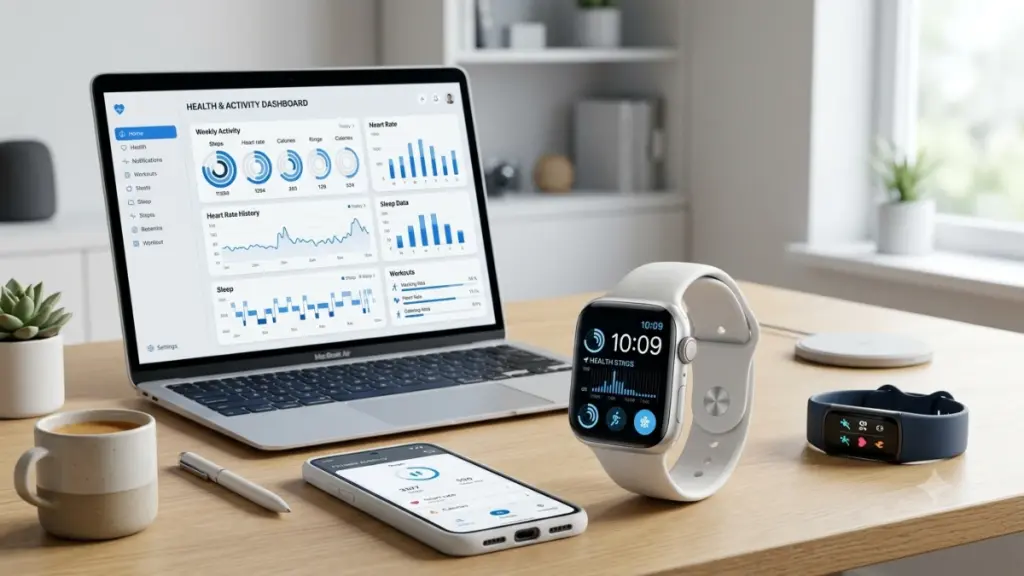 Person comparing smartwatches before buying