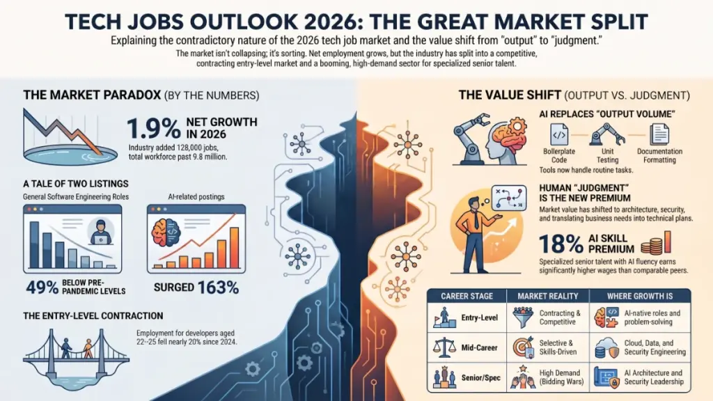Cybersecurity, cloud computing, and AI careers driving technology hiring.