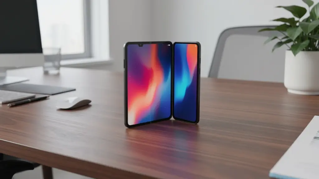 Folding Phones in 2026: Are They Finally Worth Buying? Book-style folding phone opened while displaying two productivity apps.